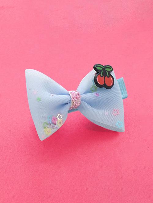 jewelz cherry and bow shaped hair clip with multi shiny stars for kids - 16542713 - Standard Image - 1