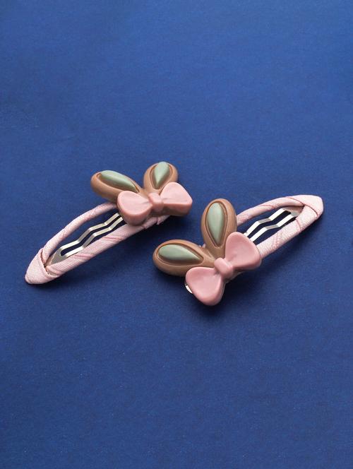 jewelz pair of bunny ear with bow shaped hair clips for girls - 16542747 - Standard Image - 1