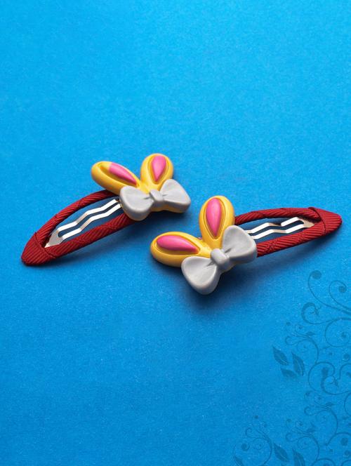 jewelz pair of bunny ear with bow shaped hair clips for girls - 16542750 - Standard Image - 1