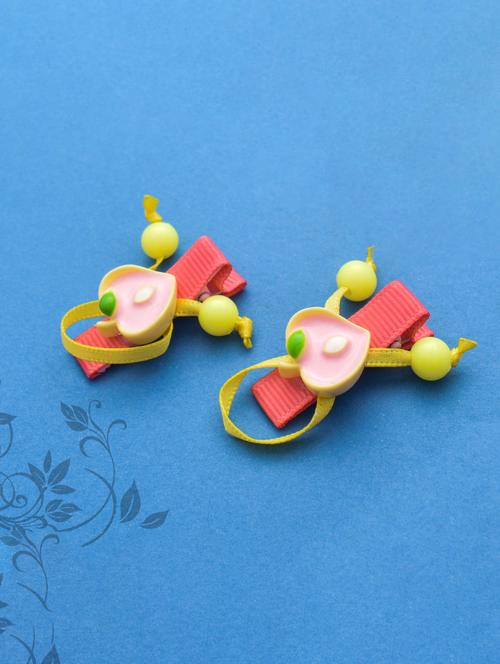 jewelz pair of apple shaped hair clips with multi beads for baby girls - 16542755 - Standard Image - 1