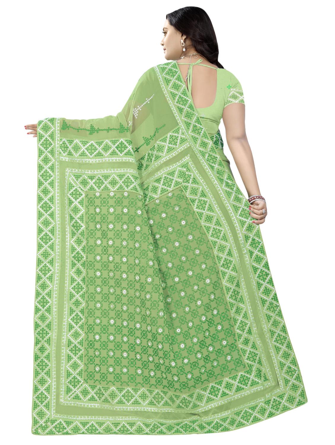 pastel embroidered saree with blouse - 16543007 - Zoom Image - 2