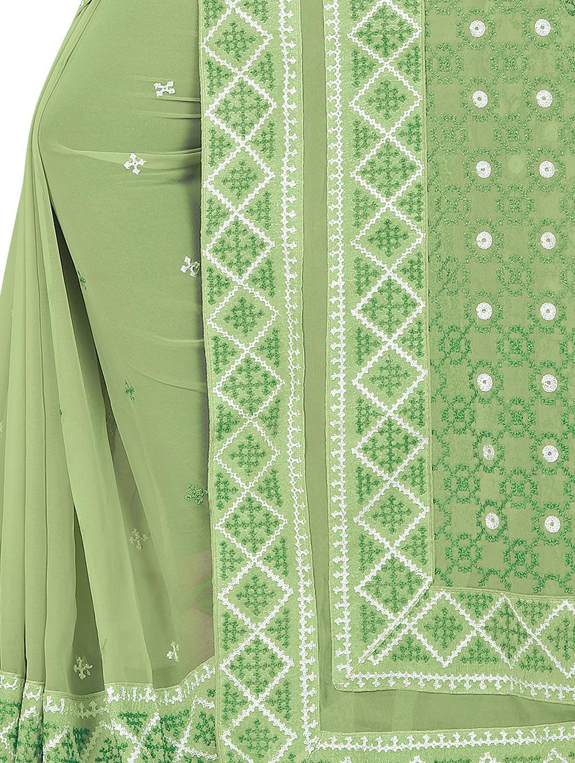 pastel embroidered saree with blouse - 16543007 - Zoom Image - 4