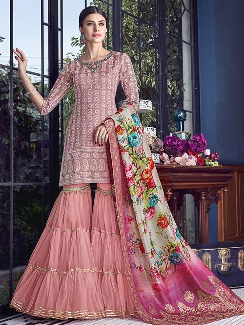 embroidered semi-stitched suit - 16543181 - Very Small Image - 1