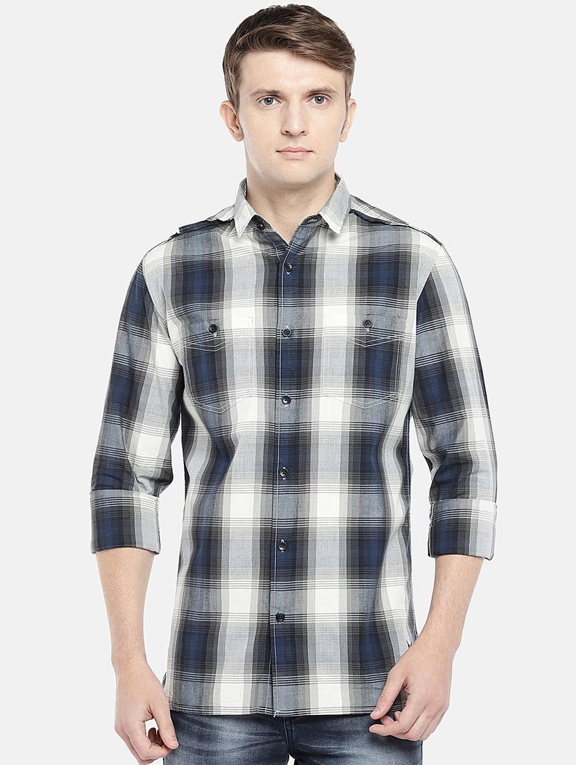 grey checkered casual shirt - 16544917 - Zoom Image - 1