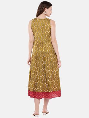 printed flared ethnic dress - 16545184 - Standard Image - 3