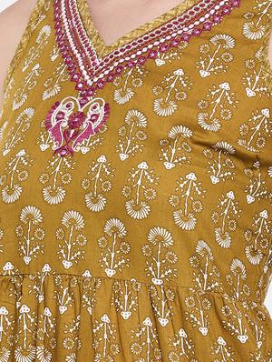 printed flared ethnic dress - 16545184 - Standard Image - 4