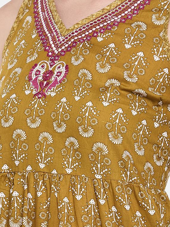printed flared ethnic dress - 16545184 - Zoom Image - 4