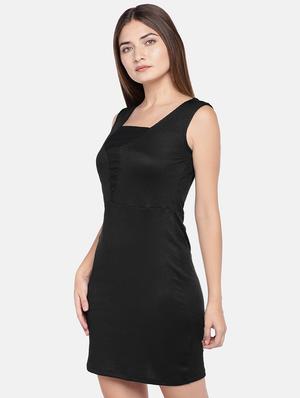 square neck solid bodycon dress - 16545215 - Standard Image - 2