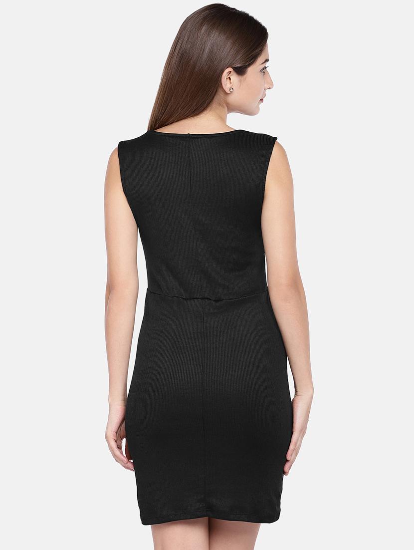 square neck solid bodycon dress - 16545215 - Zoom Image - 3