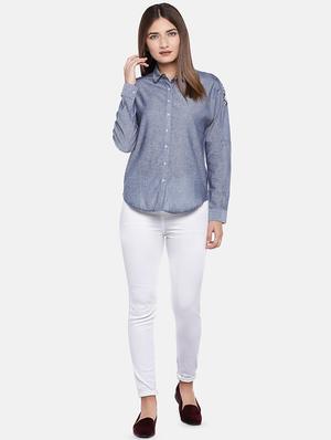 curved hem embroidered shirt - 16545220 - Standard Image - 4