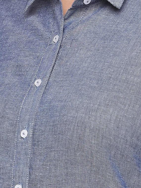 curved hem embroidered shirt - 16545220 - Zoom Image - 5