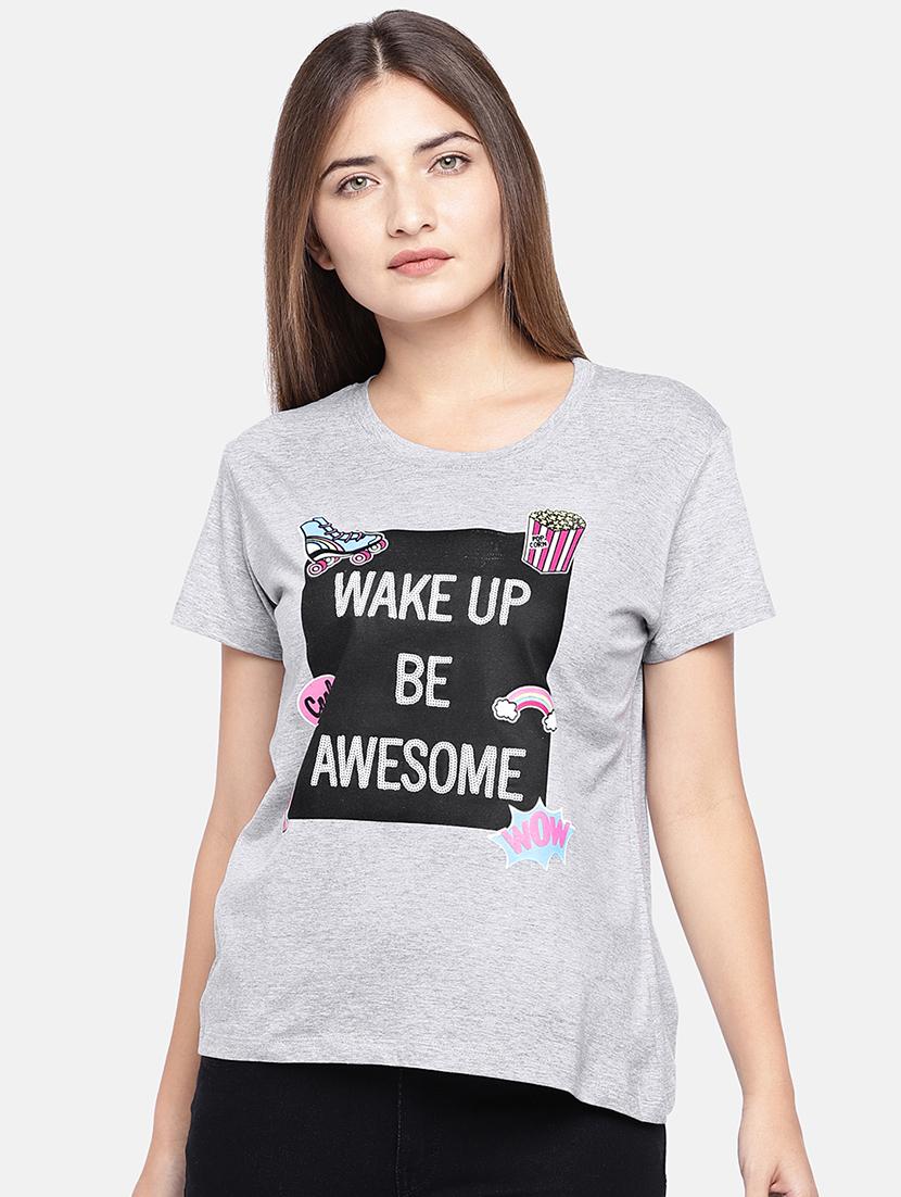 round neck quirky print tee - 16545243 - Zoom Image - 1
