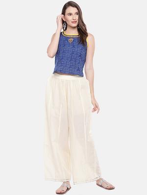 blue cotton embroidered blouse - 16545281 - Standard Image - 4