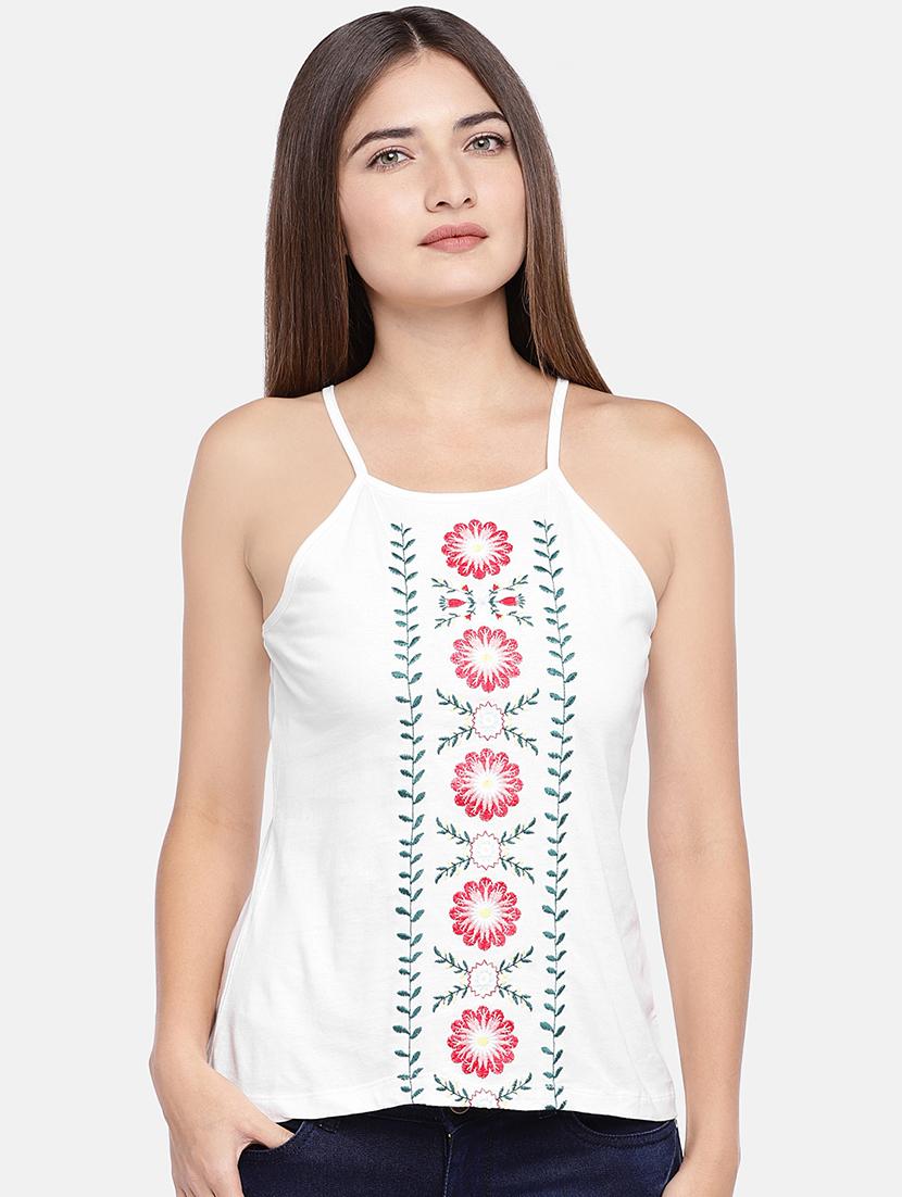 cami neck floral embroidered top - 16545301 - Zoom Image - 1