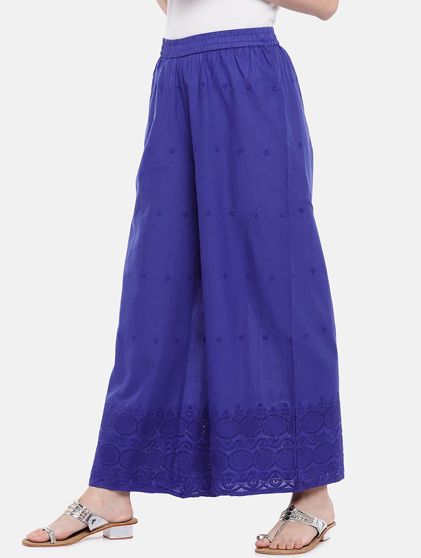 blue cotton palazzo - 16545389 - Zoom Image - 2