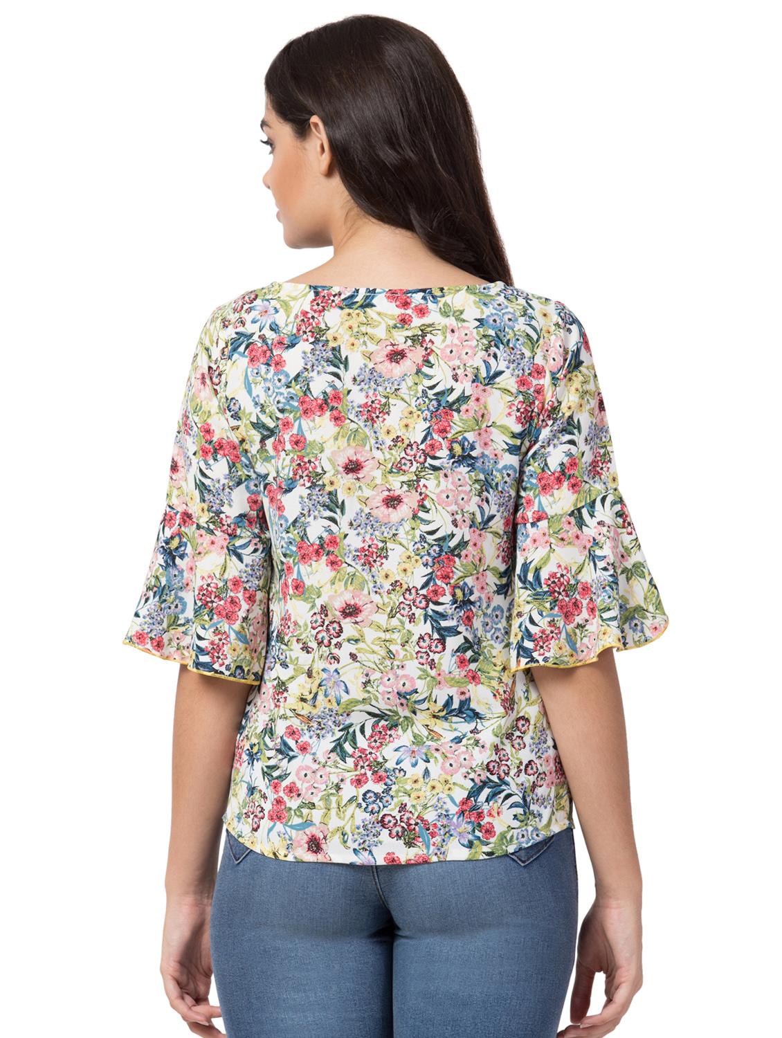 bell sleeved floral top - 16545438 - Zoom Image - 3