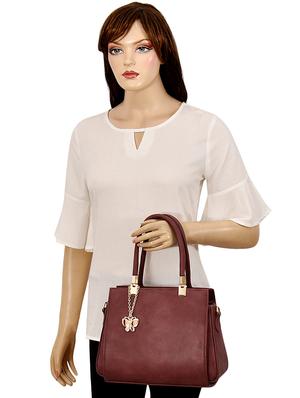 wine leatherette (pu) regular handbag - 16546111 - Standard Image - 5