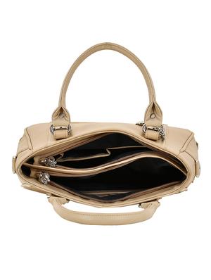 beige leatherette (pu) regular handbag - 16546115 - Standard Image - 3