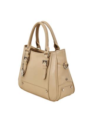 beige leatherette (pu) regular handbag - 16546115 - Standard Image - 4