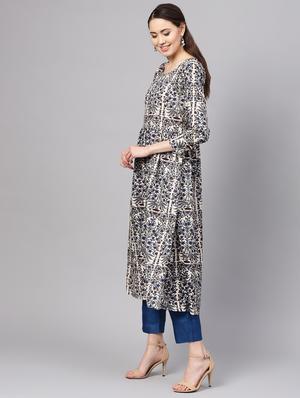 floral a-line kurta - 16546571 - Standard Image - 2