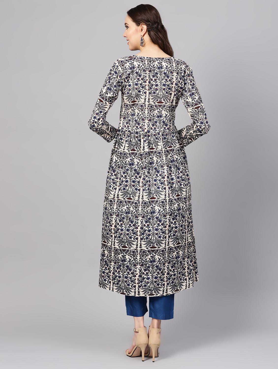 floral a-line kurta - 16546571 - Zoom Image - 3