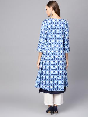 printed layered kurta - 16546576 - Standard Image - 3