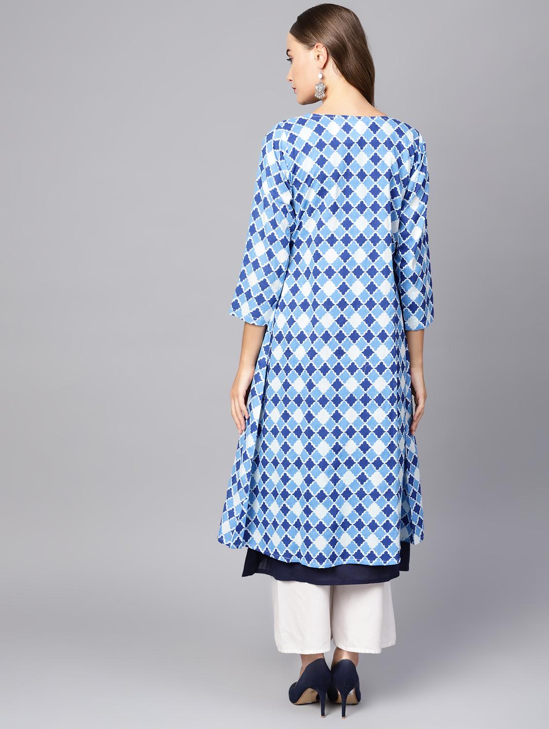printed layered kurta - 16546576 - Zoom Image - 3