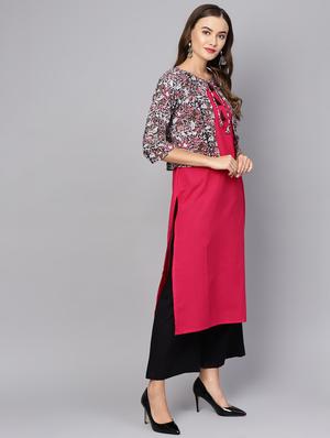 solid straight kurta - 16546577 - Standard Image - 2