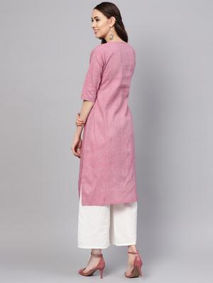 solid straight kurta - 16546582 - Standard Image - 3