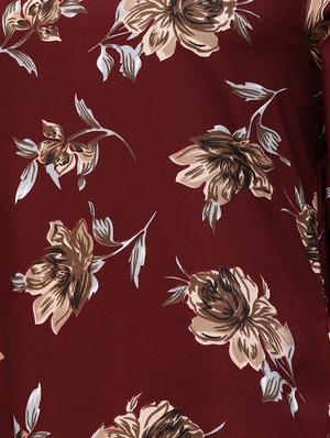 tie up sleeved floral a-line dress - 16546608 - Standard Image - 4