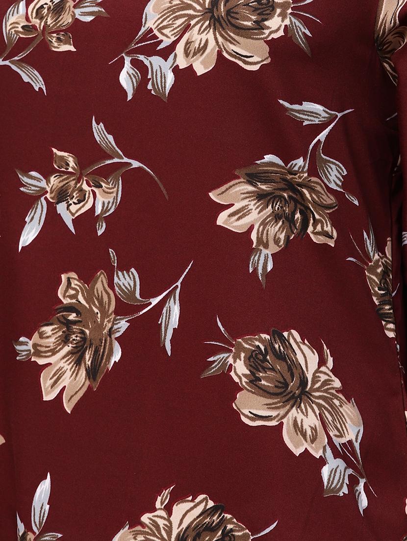 tie up sleeved floral a-line dress - 16546608 - Zoom Image - 4