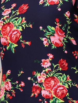 tie up sleeved floral a-line dress - 16546609 - Standard Image - 4