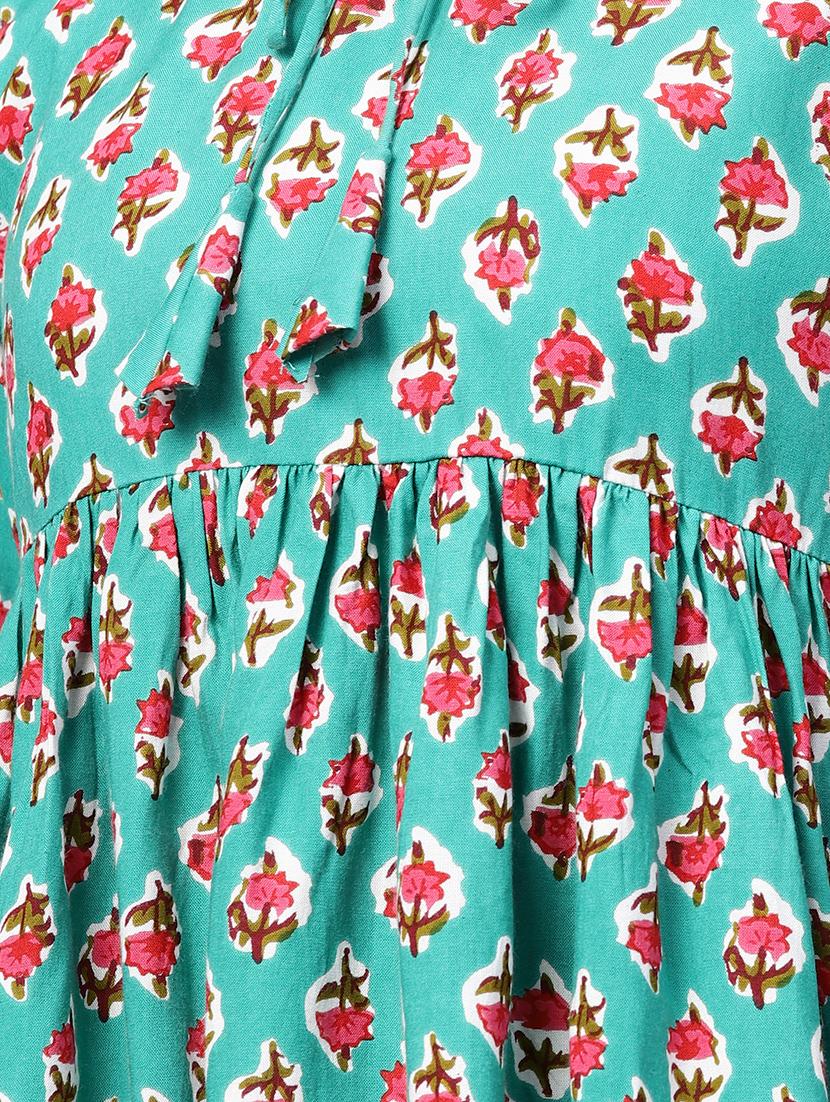 tie up neck block print top - 16546614 - Zoom Image - 5