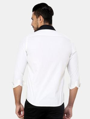 white solid casual shirt - 16546898 - Standard Image - 3