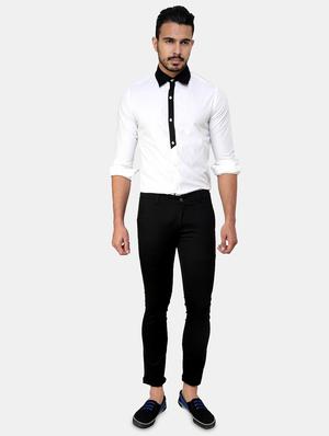white solid casual shirt - 16546898 - Standard Image - 4