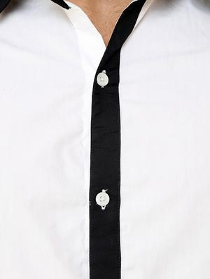 white solid casual shirt - 16546898 - Standard Image - 5