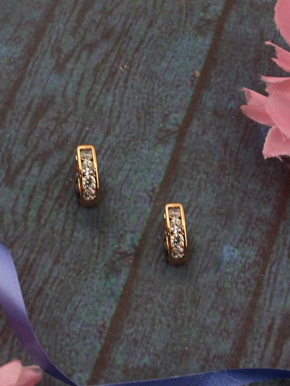 gold brass hoop earring - 16547125 - Zoom Image - 1
