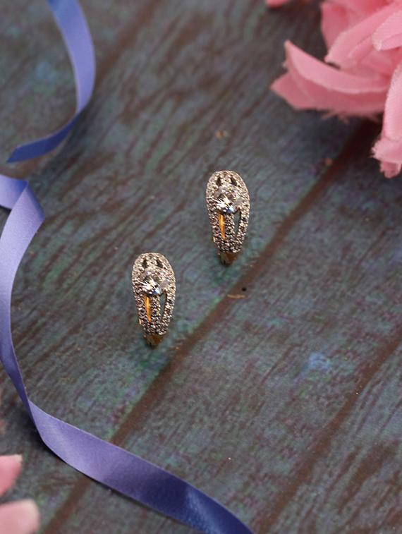 gold brass hoop earring - 16547127 - Zoom Image - 1