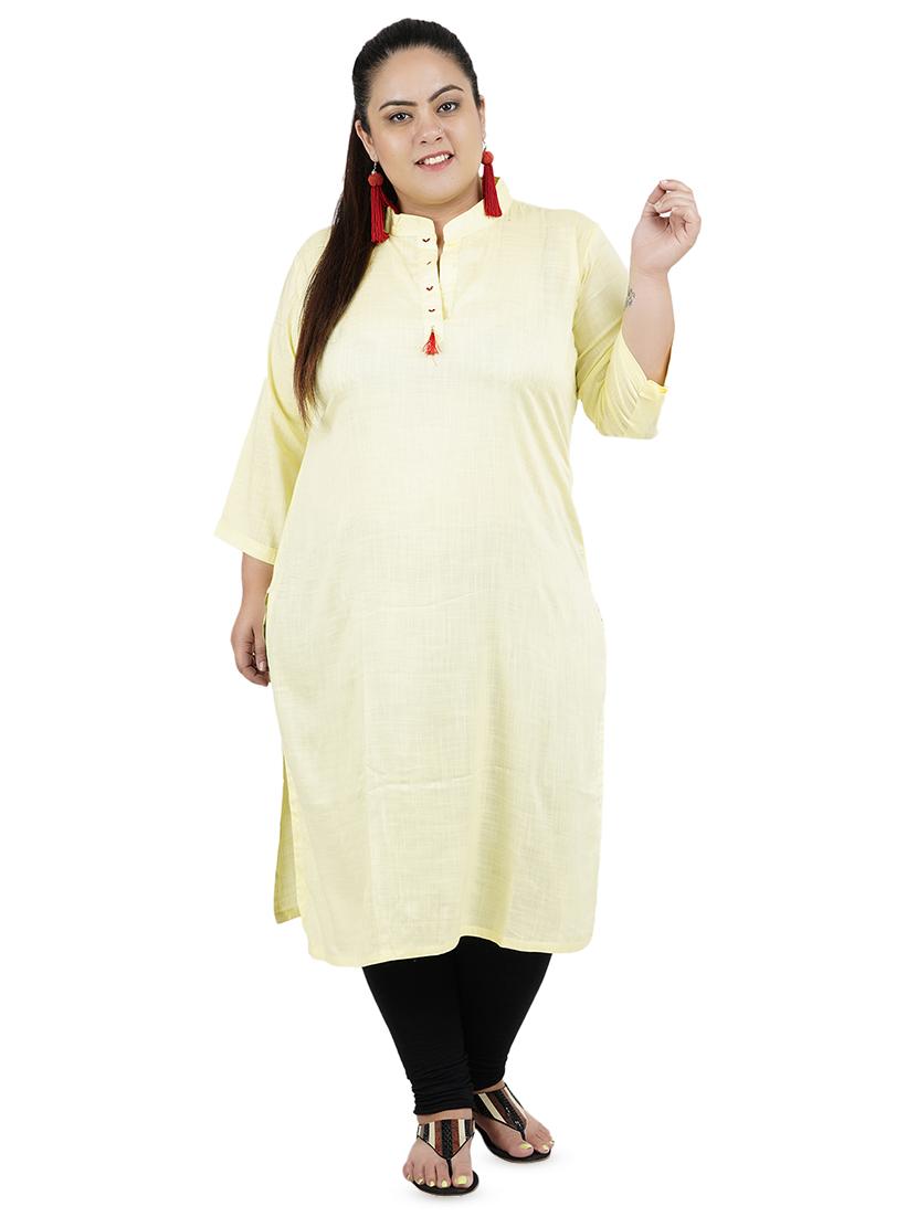 solid straight kurta - 16547859 - Zoom Image - 1