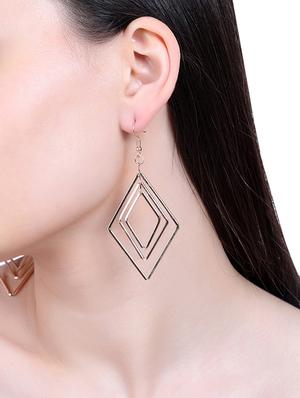 gold zinc drop earring - 16548103 - Standard Image - 4
