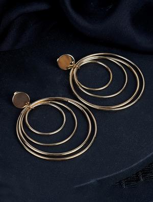 gold copper drop earring - 16548104 - Standard Image - 3