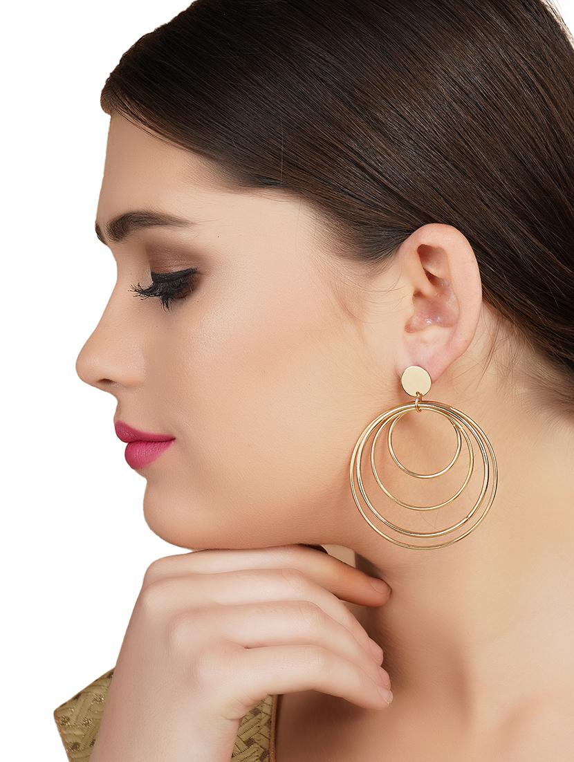 gold copper drop earring - 16548104 - Zoom Image - 4