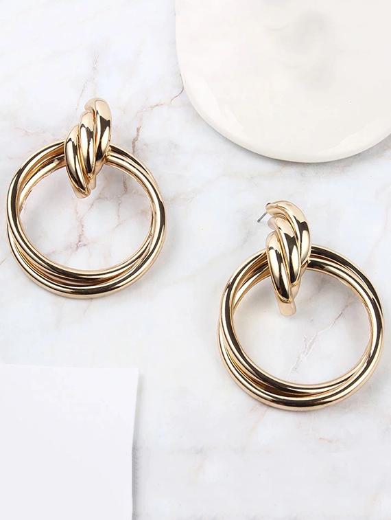 gold zinc drop earring - 16548105 - Zoom Image - 1