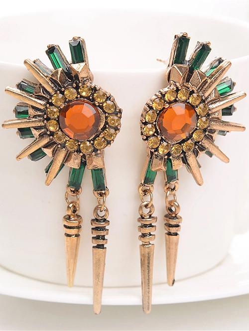 multi colored zinc drop earring - 16548121 - Standard Image - 1