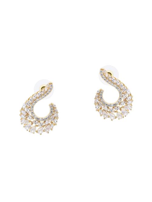 gold crystal studs earring - 16548122 - Standard Image - 1