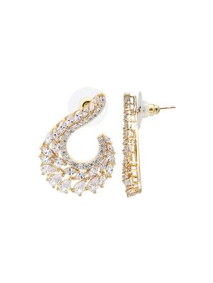 gold crystal studs earring - 16548122 - Standard Image - 2