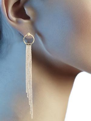 gold crystal drop earring - 16548126 - Standard Image - 3