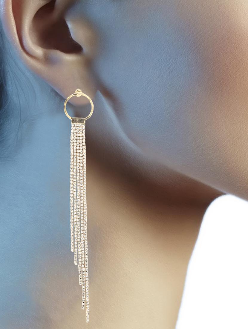 gold crystal drop earring - 16548126 - Zoom Image - 3