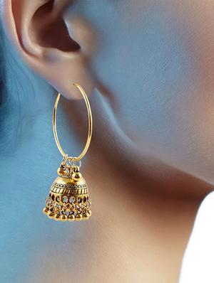 gold zinc balli earring - 16548132 - Standard Image - 4