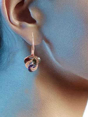 multi colored copper drop earring - 16548145 - Standard Image - 2